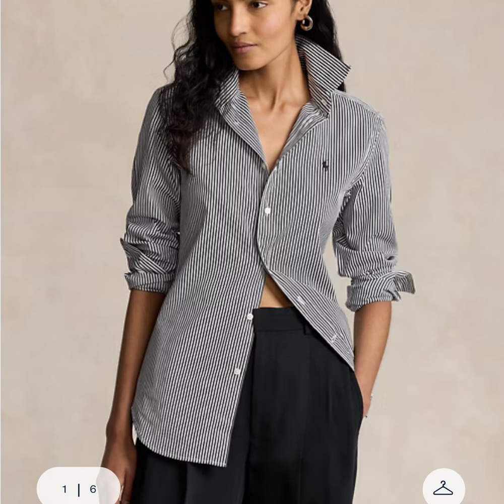 Polo by Ralph Lauren Black and White Striped Blouse